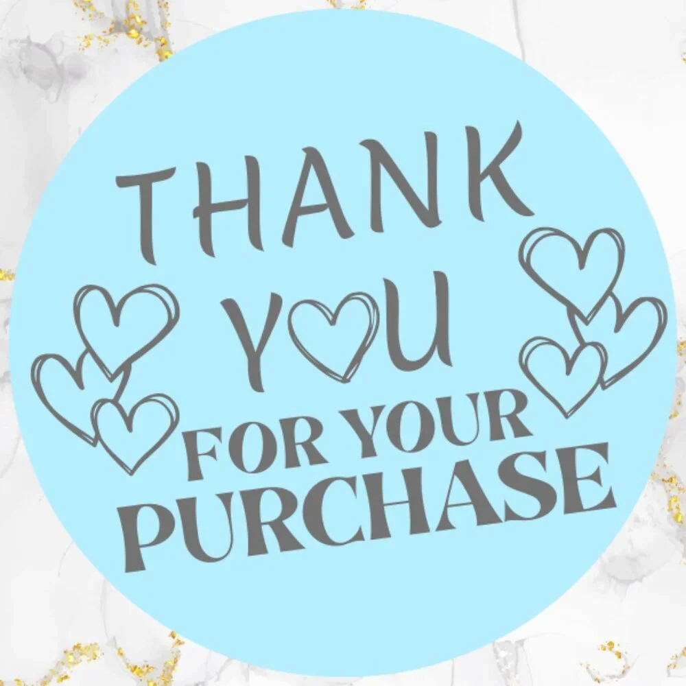 100 Thank You Thermal Stickers 2 inch
